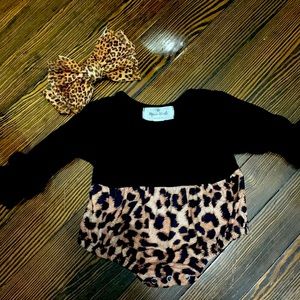 Black and Leopard romper